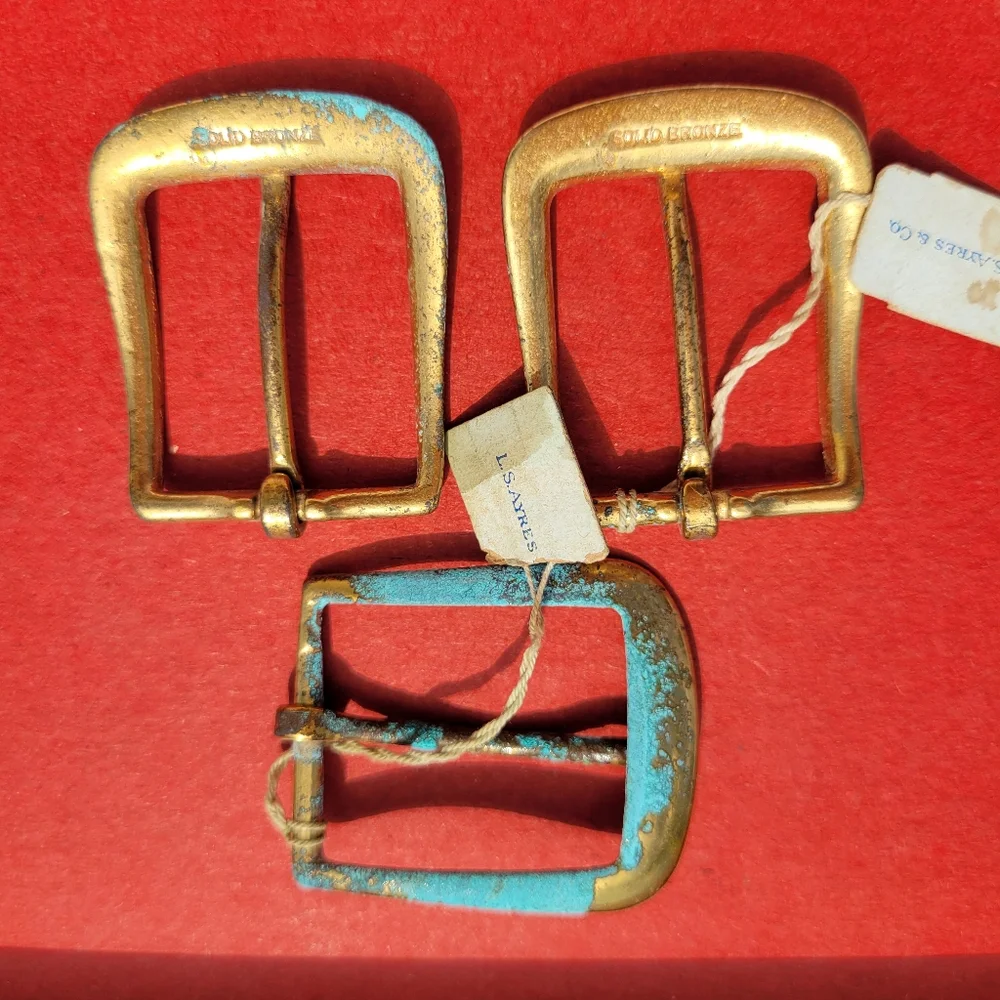 Bronze Buckle Trio ~ L.S. Ayres & Co.  Vintage  Antique? ~ Original Tag ~ *NOTE - Picture 5 of 16